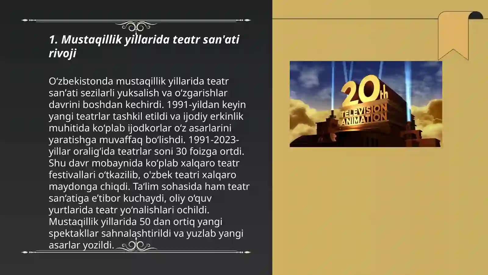 Mustaqillik yillarida madaniyat, san'at va sport sohasi tarqqiyoti 3