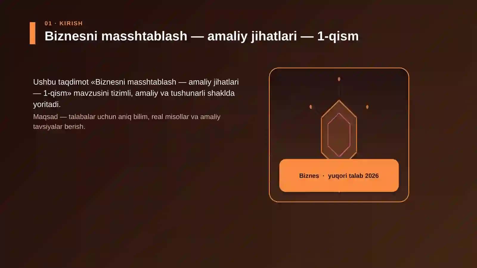 Biznesni masshtablash — amaliy jihatlari — 1-qism 3