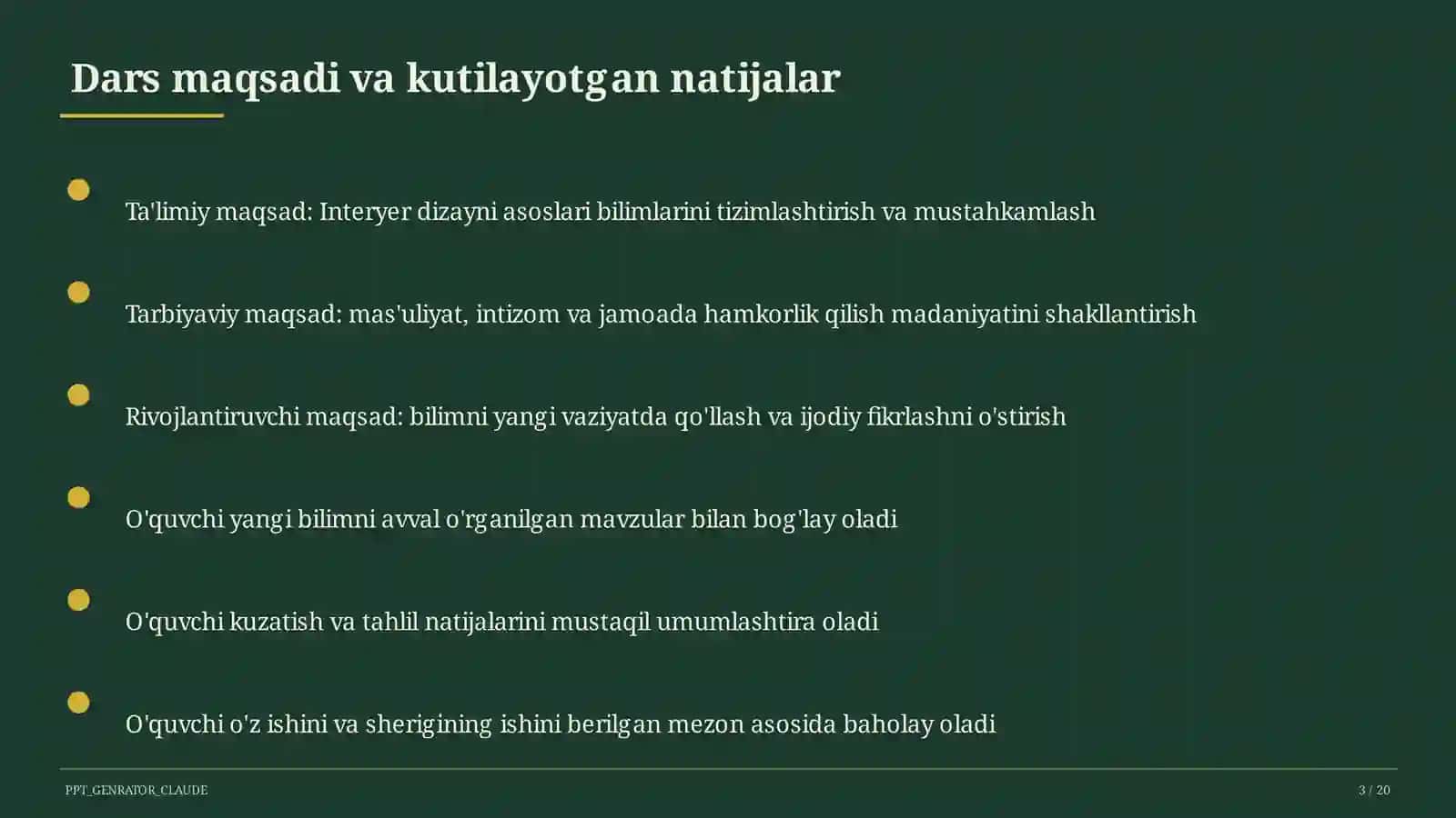 Interyer dizayni asoslari (8-sinf) 3