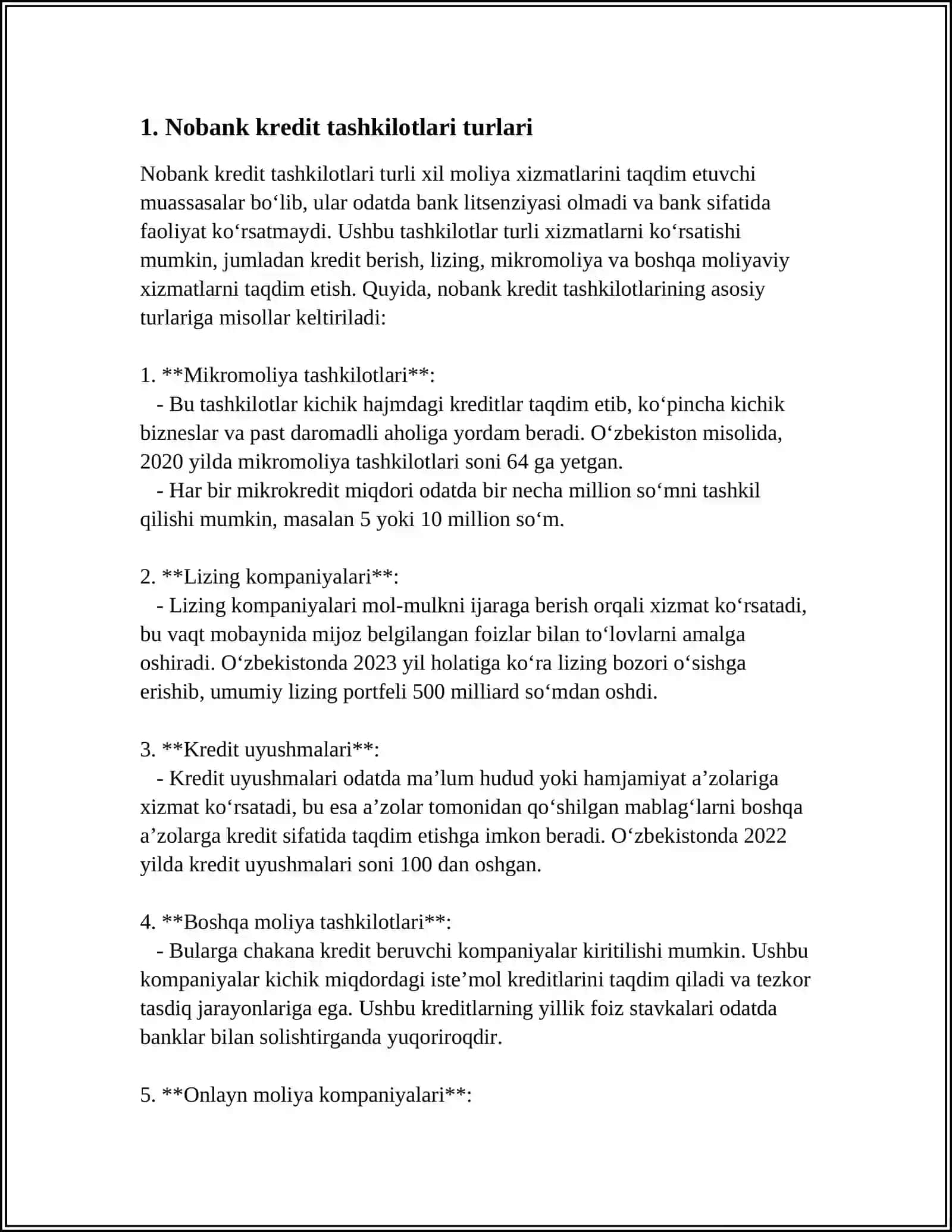 NOBANK KREDIT TASHKILOTLARI FAOLIYATINI TARTIBGA SOLISH VA NAZORAT QILISH 3