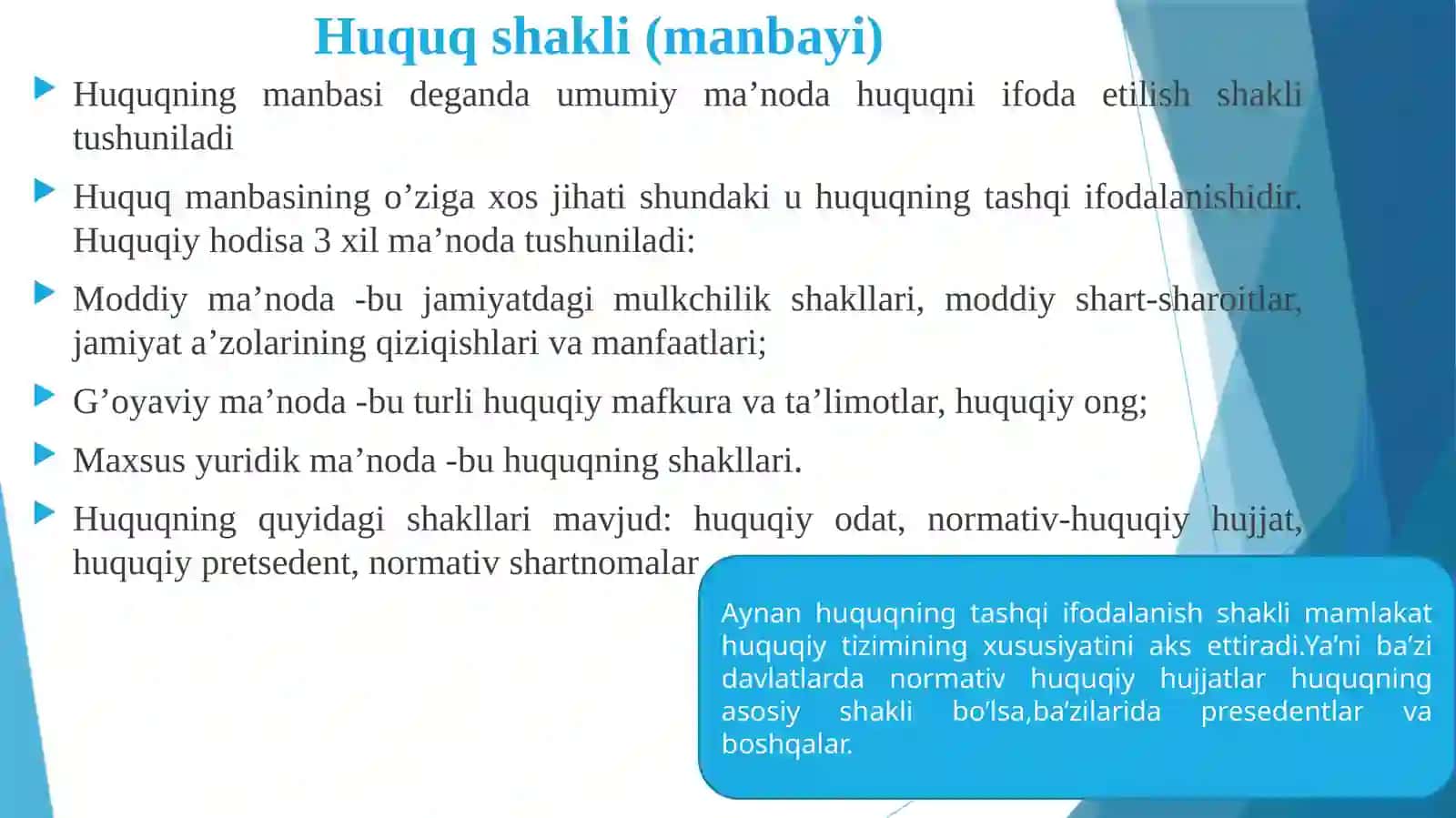 YURIDIK PRETSEDENT HUQUQNING SHAKLI SIFATIDA  TUSHUNCHASI VA TURLARI 3