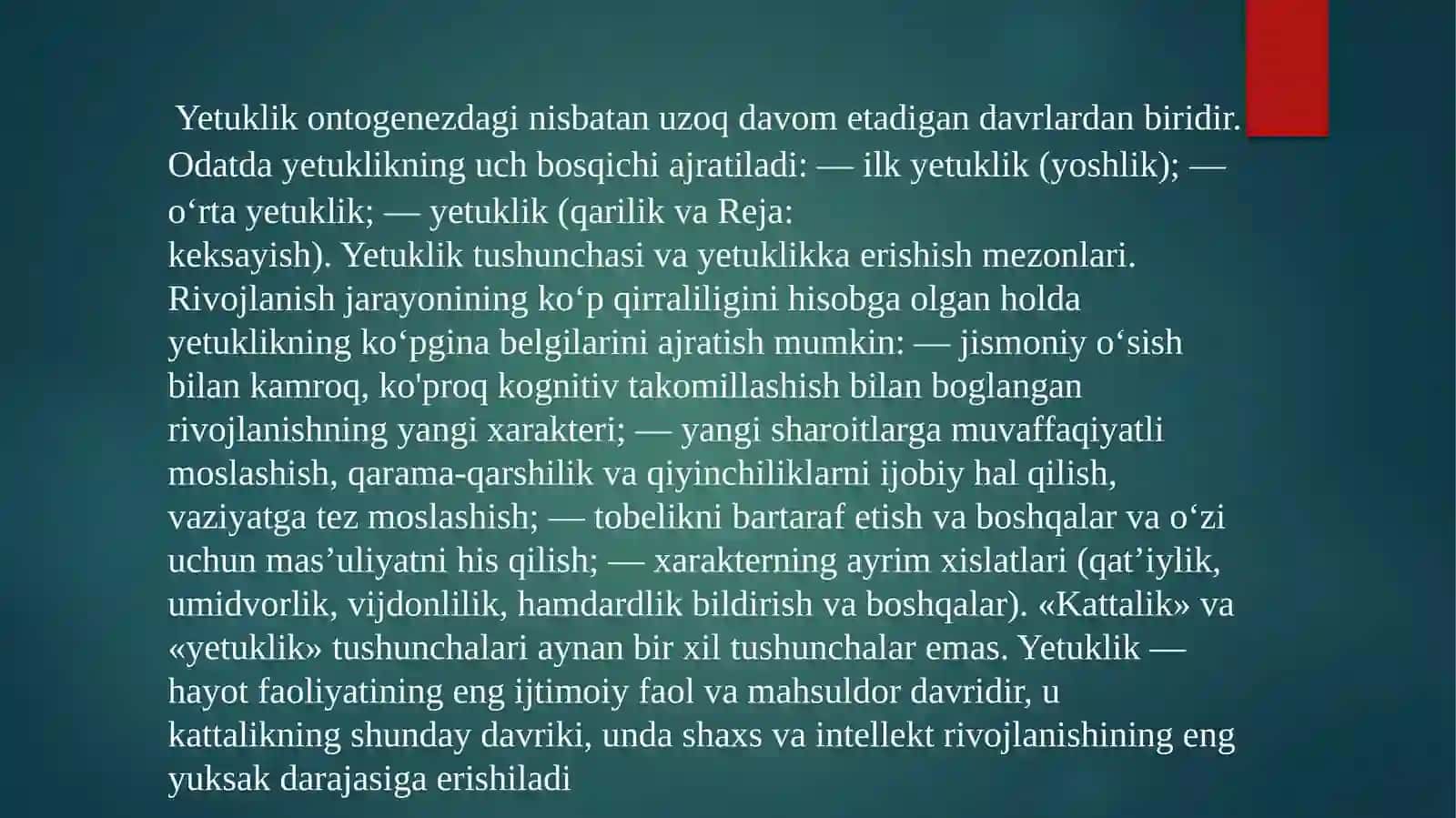 Yetuklikva keksalik davrining psixologik xususiyatlari 3