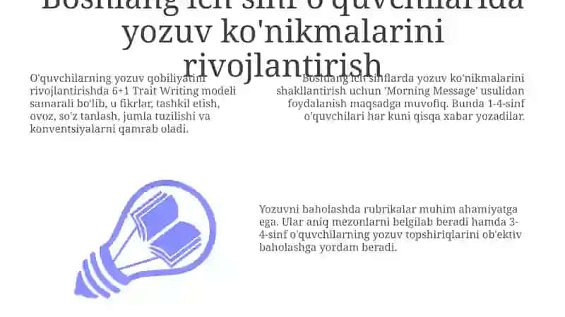 Boshlang'ich sinf o'quvchilarida yozuv ko'nikmalarini rivojlantirish 3
