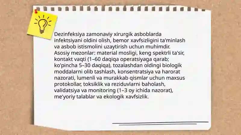Zamonaviy xirurgik asboblar dizenfeksiya uchun qoʻlaniladigan asosiy kimyoviy vositalar 3