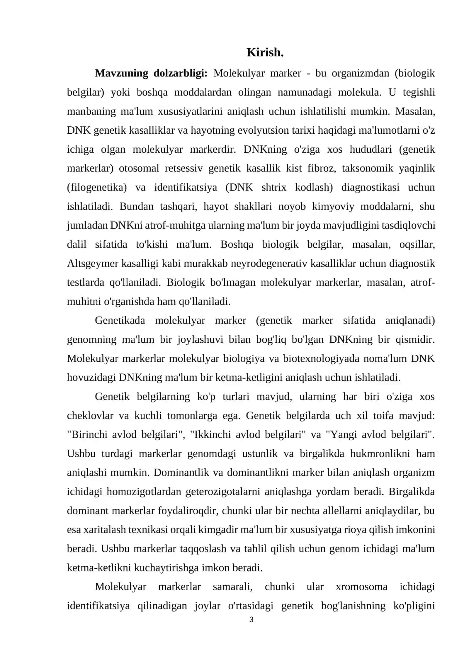Molekulyar markerlar va ularning amaliyotda qo'llanilishi 3
