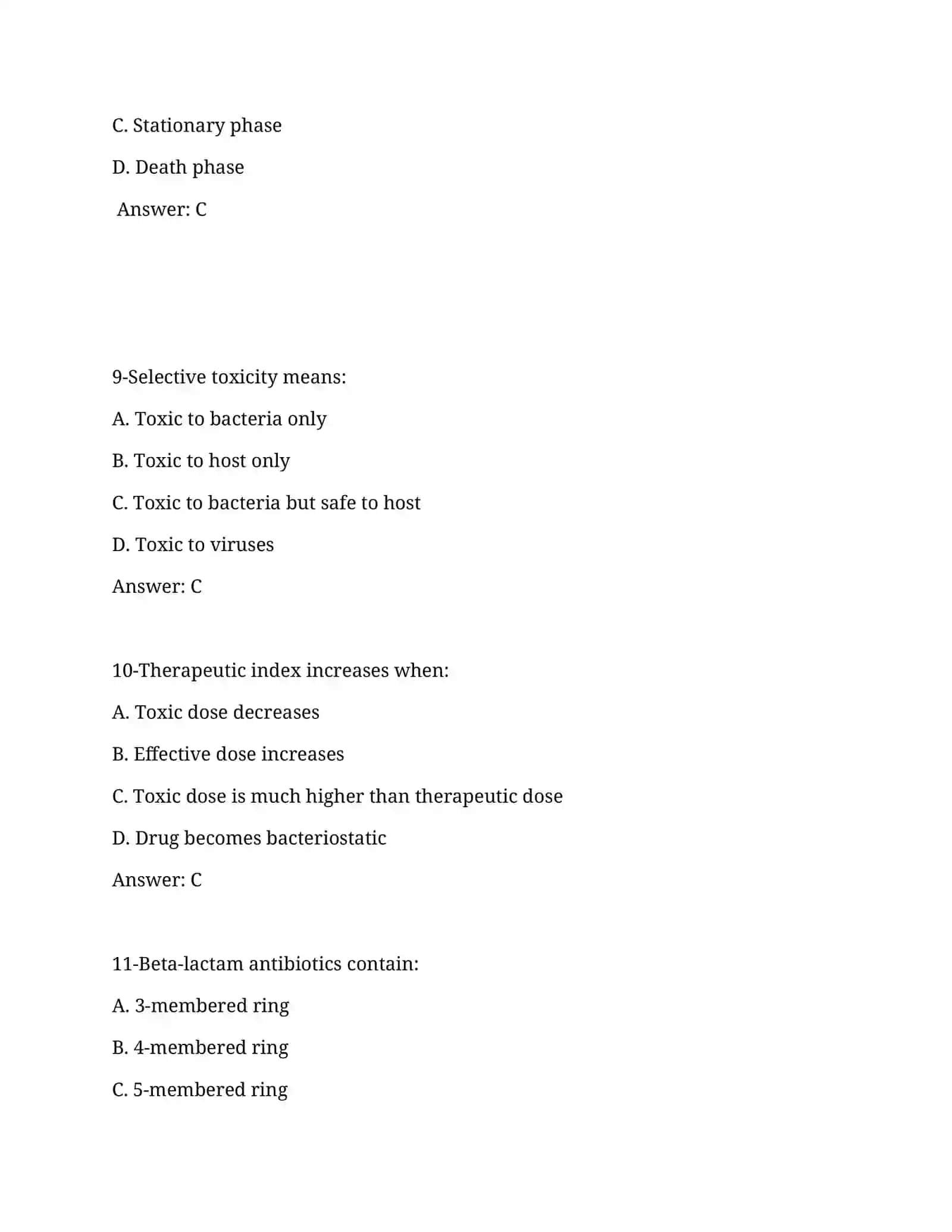 Antibiotics Classification Quiz 3