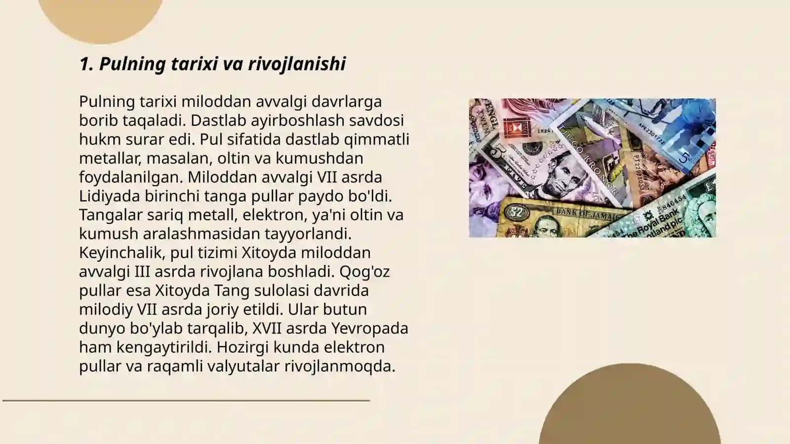 Pul nazariyalari 3