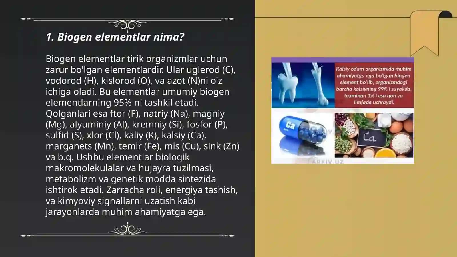 Biogen elementlar haqida 3