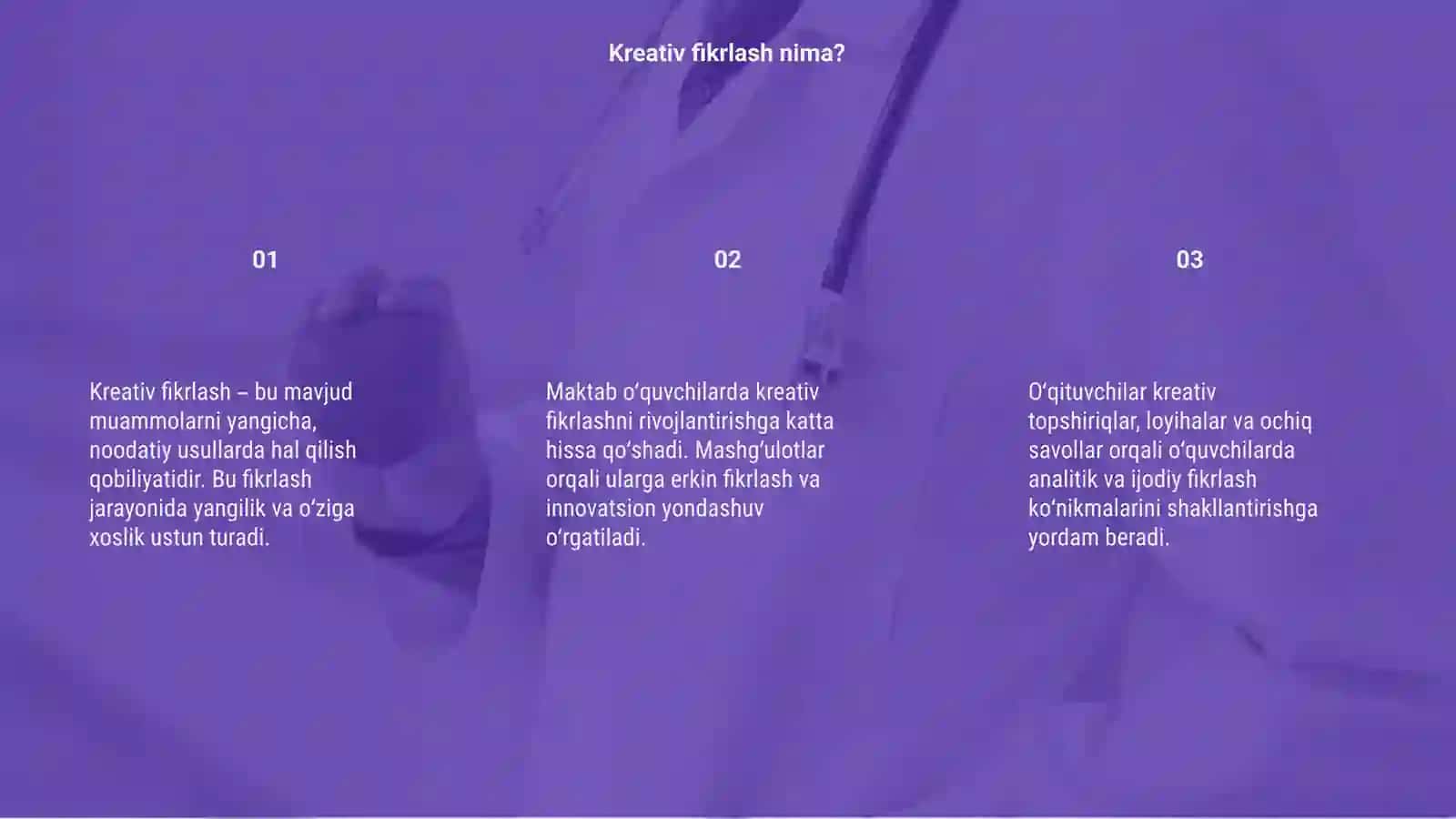 Kreativ fikrlashning rivojlanishi 3