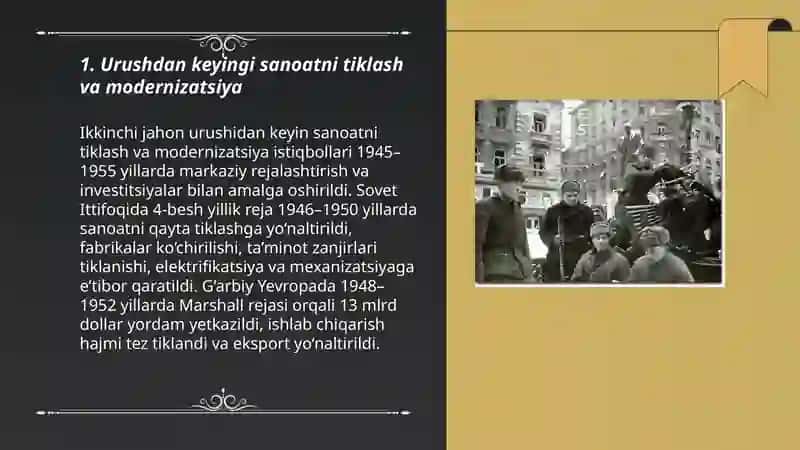 Urushdan keyingi sanoatni tiklash va modernizatsiya 3