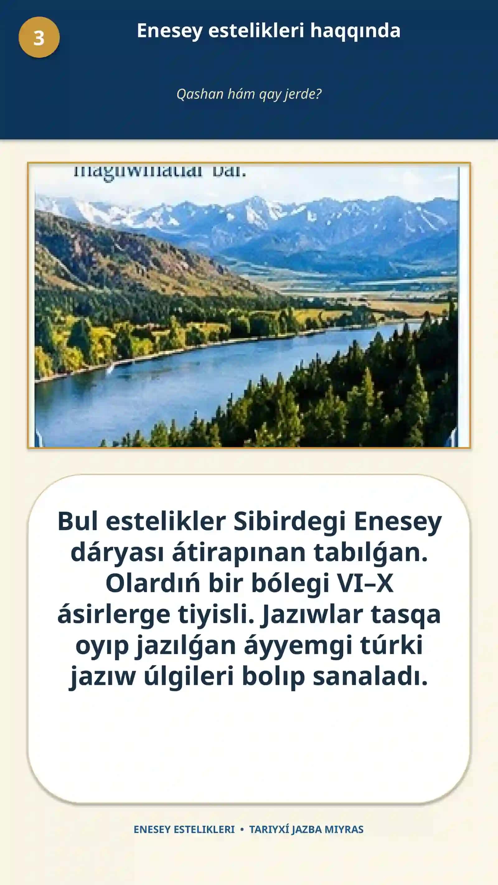 ENESEY ESTELIKLERI • TARIYXÍ JAZBA MIYRAS 3