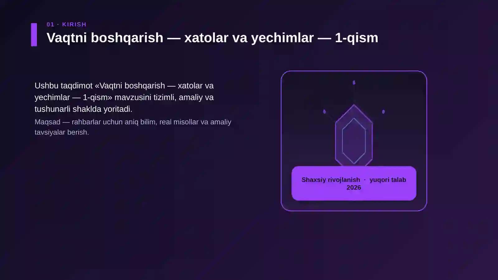 Vaqtni boshqarish — xatolar va yechimlar — 1-qism 3