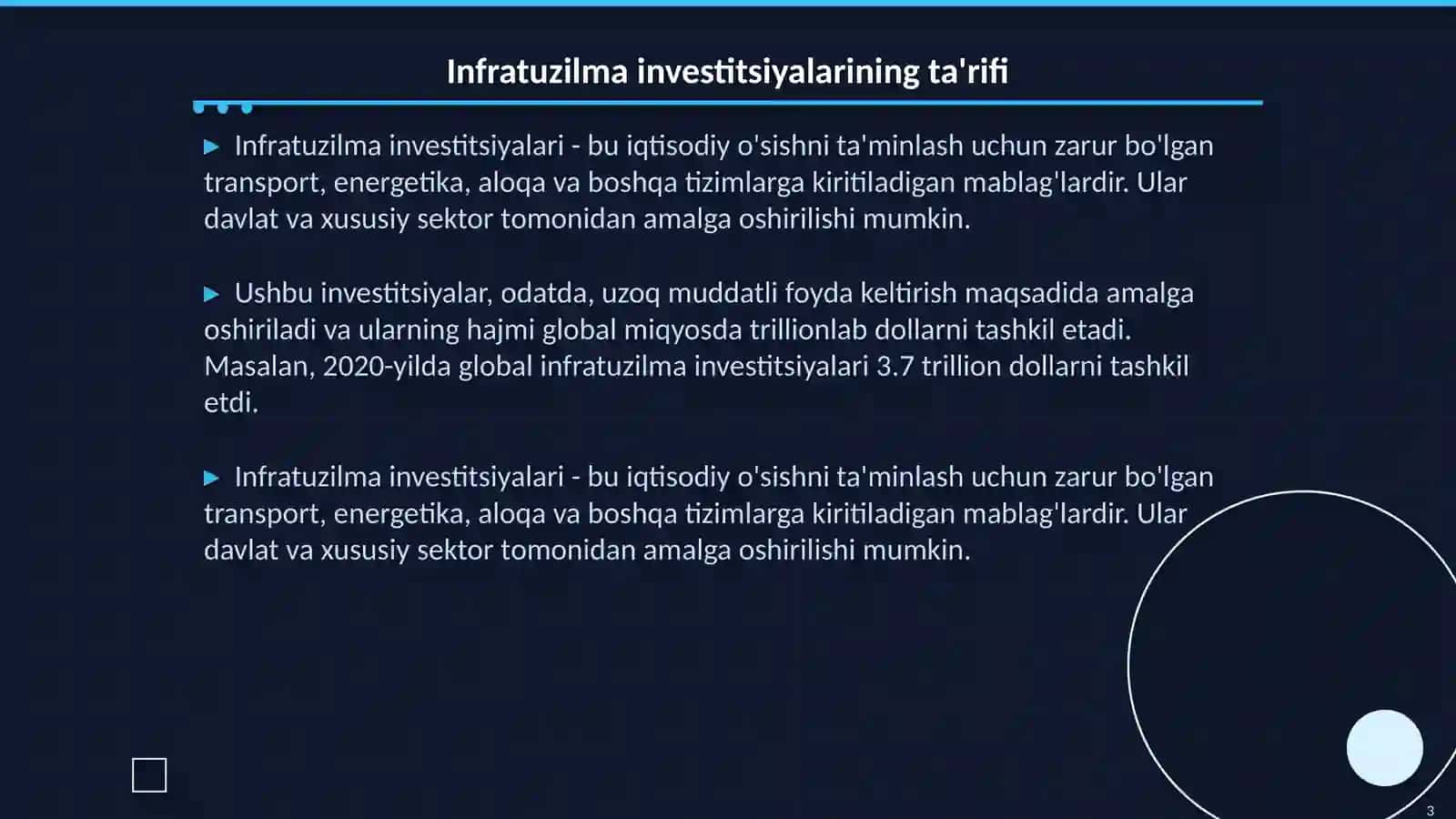 Infratuzilma investitsiyalari va davlat xususiy sheriklik 3