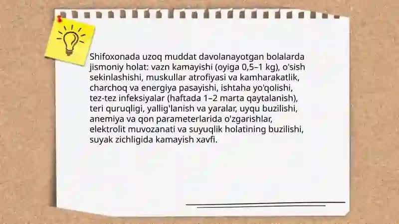 Shifoxonada uzoq muddat davolanayotgan bolalar tavsifi 3