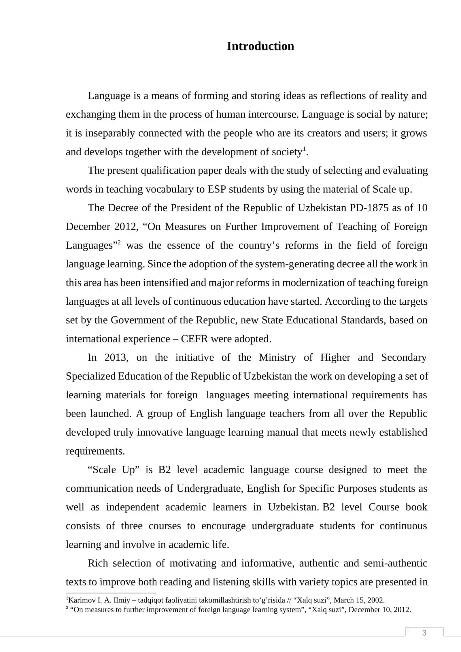 The selection and evaluation of words in teaching vocabulary to ESP students on the material of scale up 3