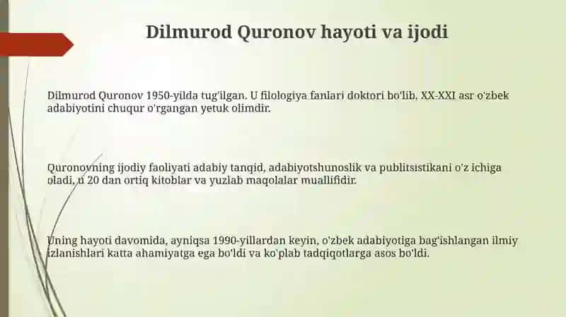 Dilmurod Quronovning ho'zirgi adabiy jarayon haqida tanqidiy maqolalari 3