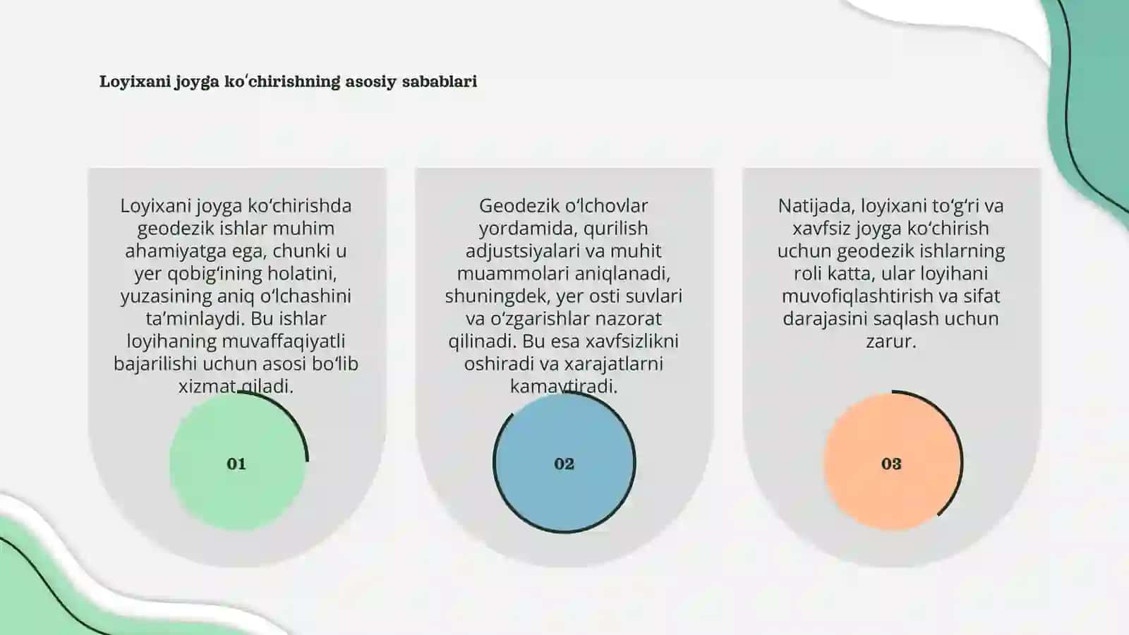 Loyixani joyga koʻchirishdagi geodezik ishlar 3
