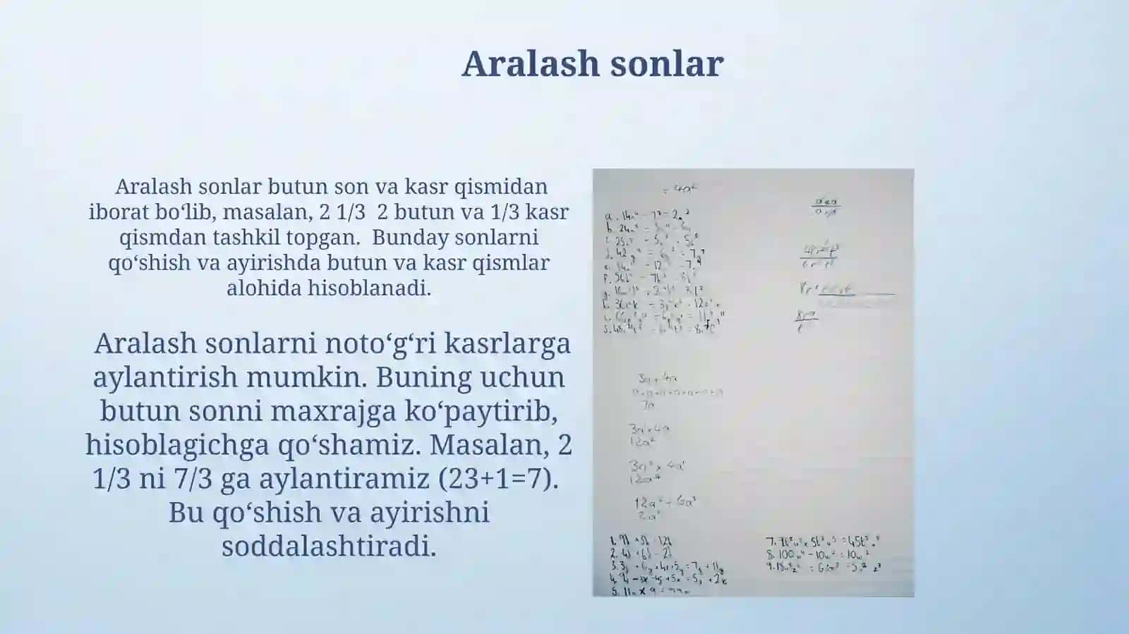 Aralash sonlar 3