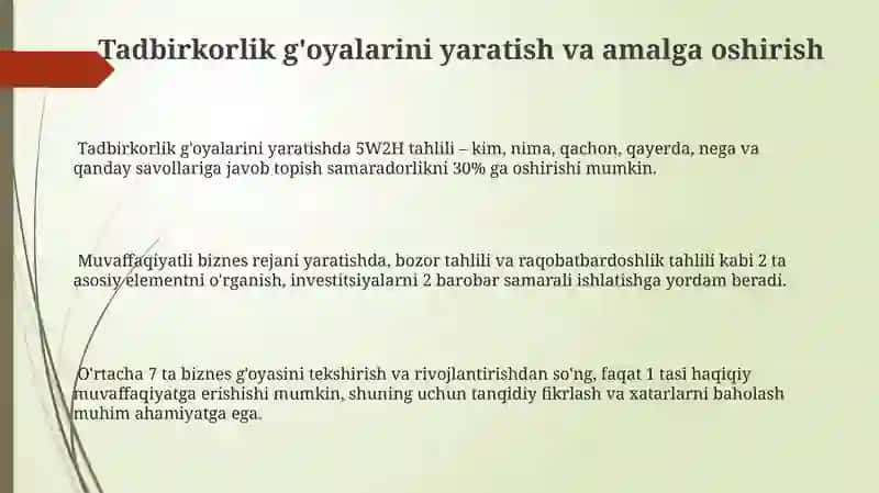 Tashabbuskorlik va tadbirkorlik kònikmalari 3