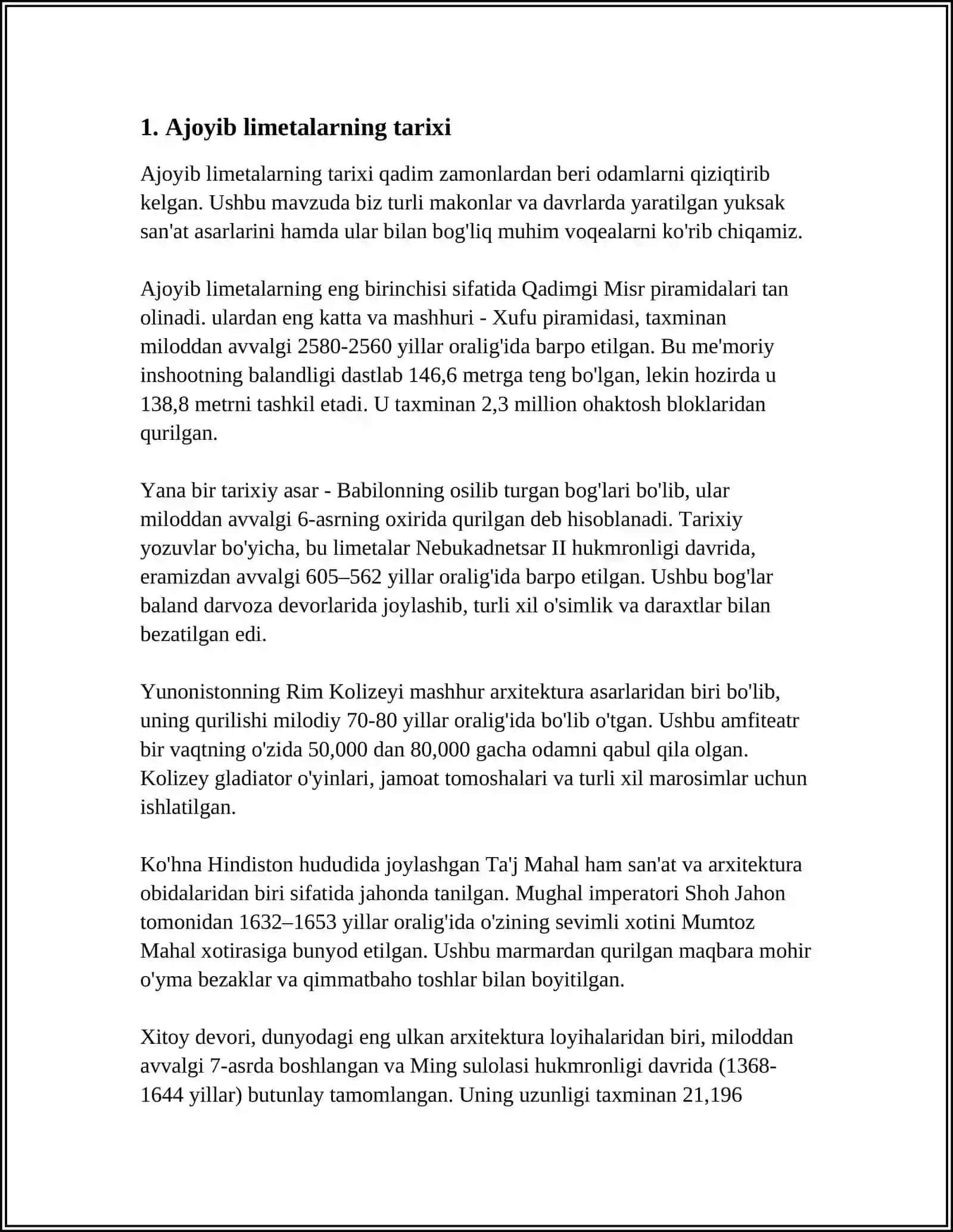 AJOYIB LIMETLAR 3