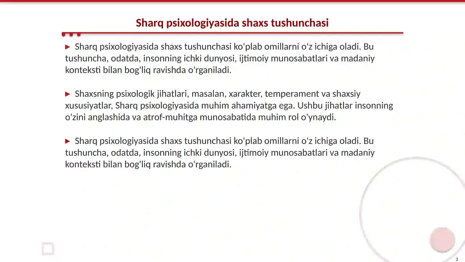 Sharq psixalogiyasida shaxs muammosi 3