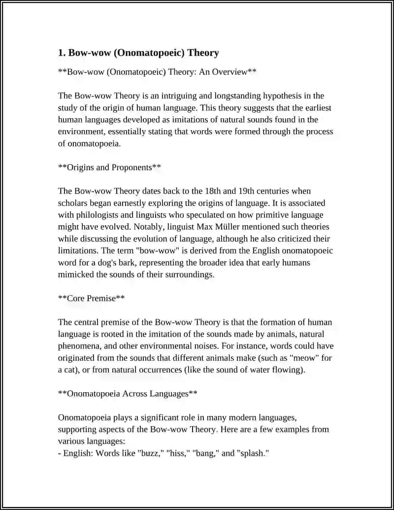 Bow-wow (Onomatopoeic) Theory 3