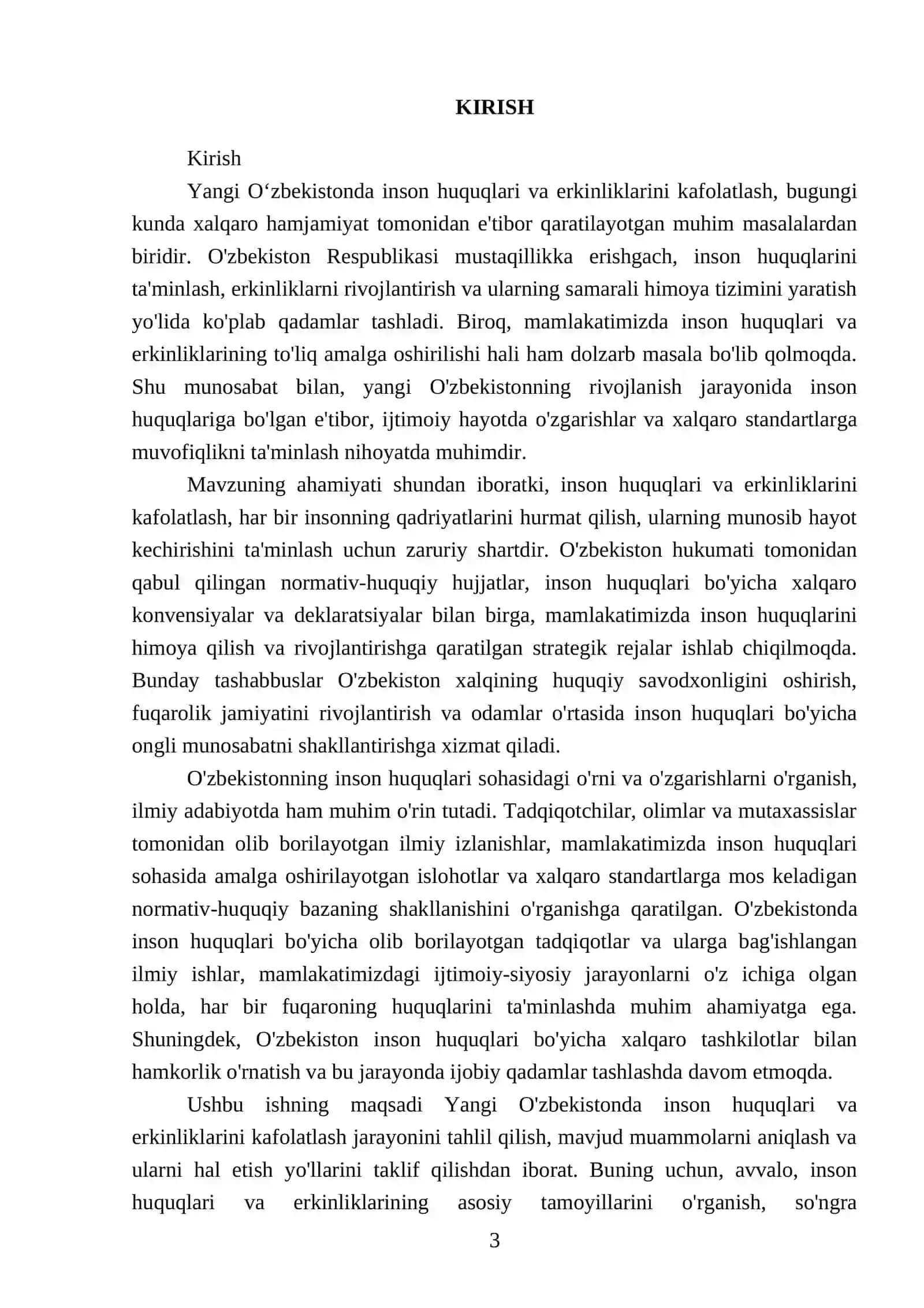 Yangi O'zbekistonda inson haq huqulari va erkinligi kafolatining yaratilishi 3