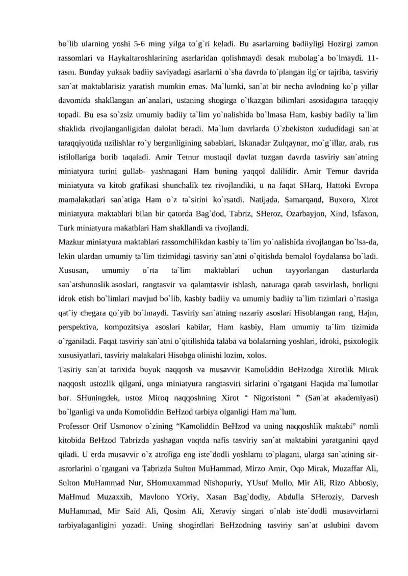 O`rta osiyo va o`zbekistonda tasviriy san`atni o`qitilishi 3