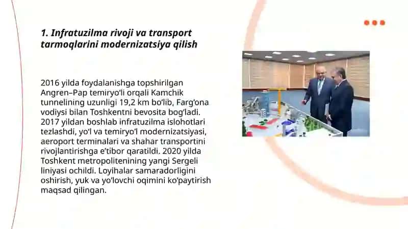 Oʻzbekistonda bunyodkorlik ishlari va taraqqiyot yoʻllari 3