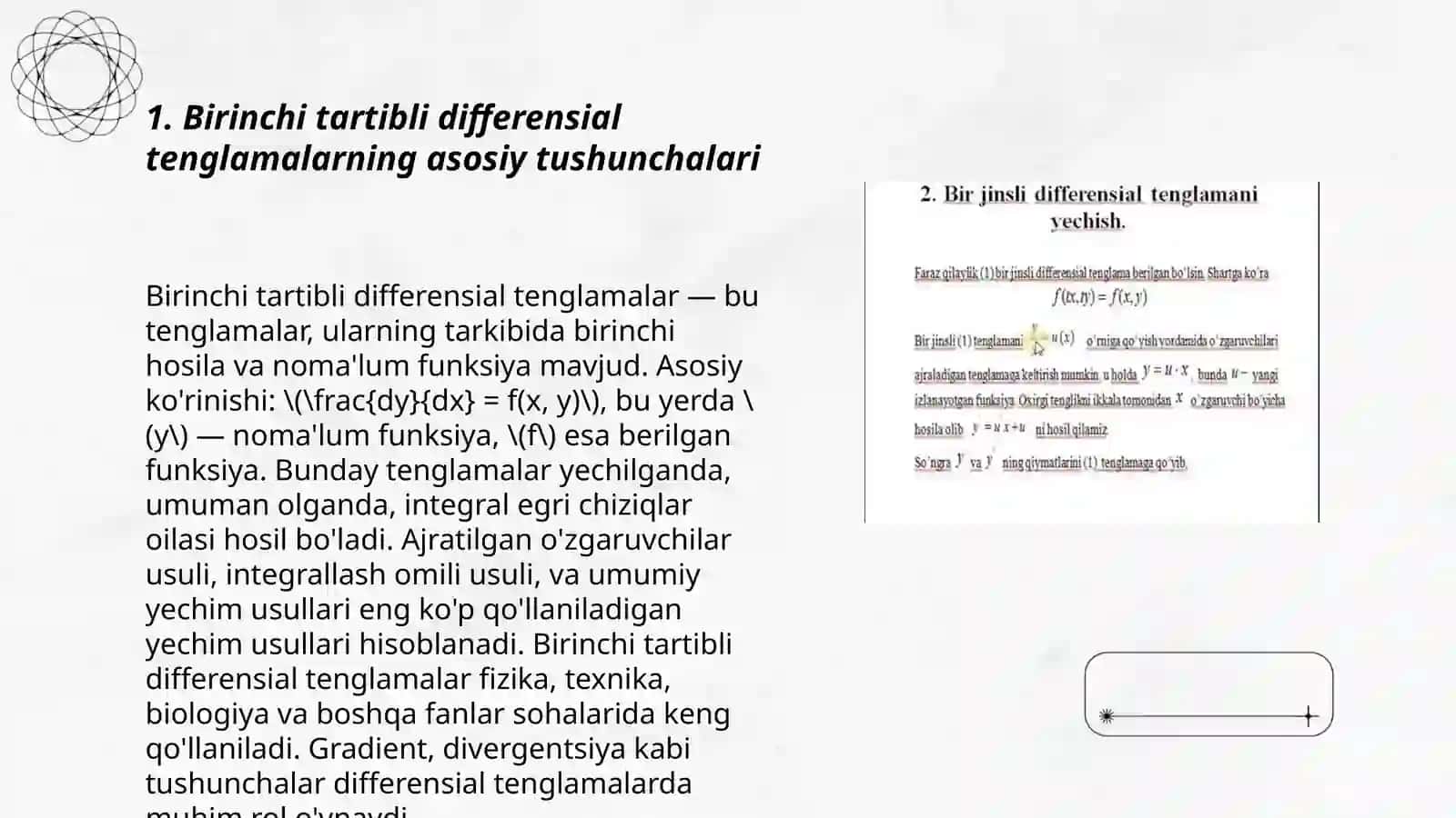 Birinchi tartibli differensial tenglamalar.Ikkinchi tartibli differensial tenglamalar 3