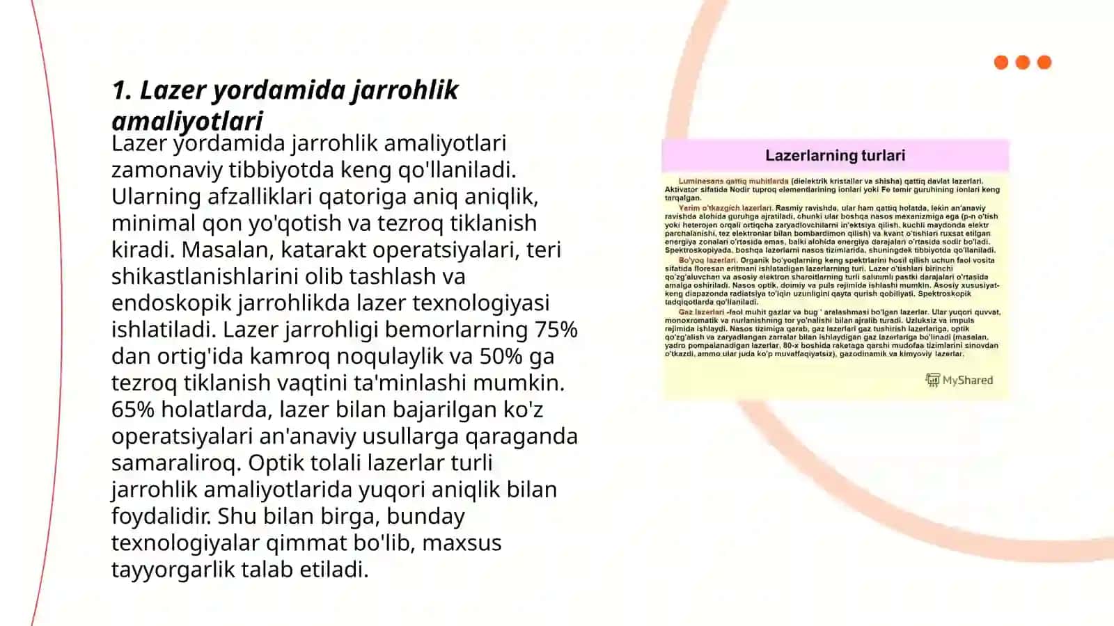 Lazerning tibiyyotda qollanilishi 3