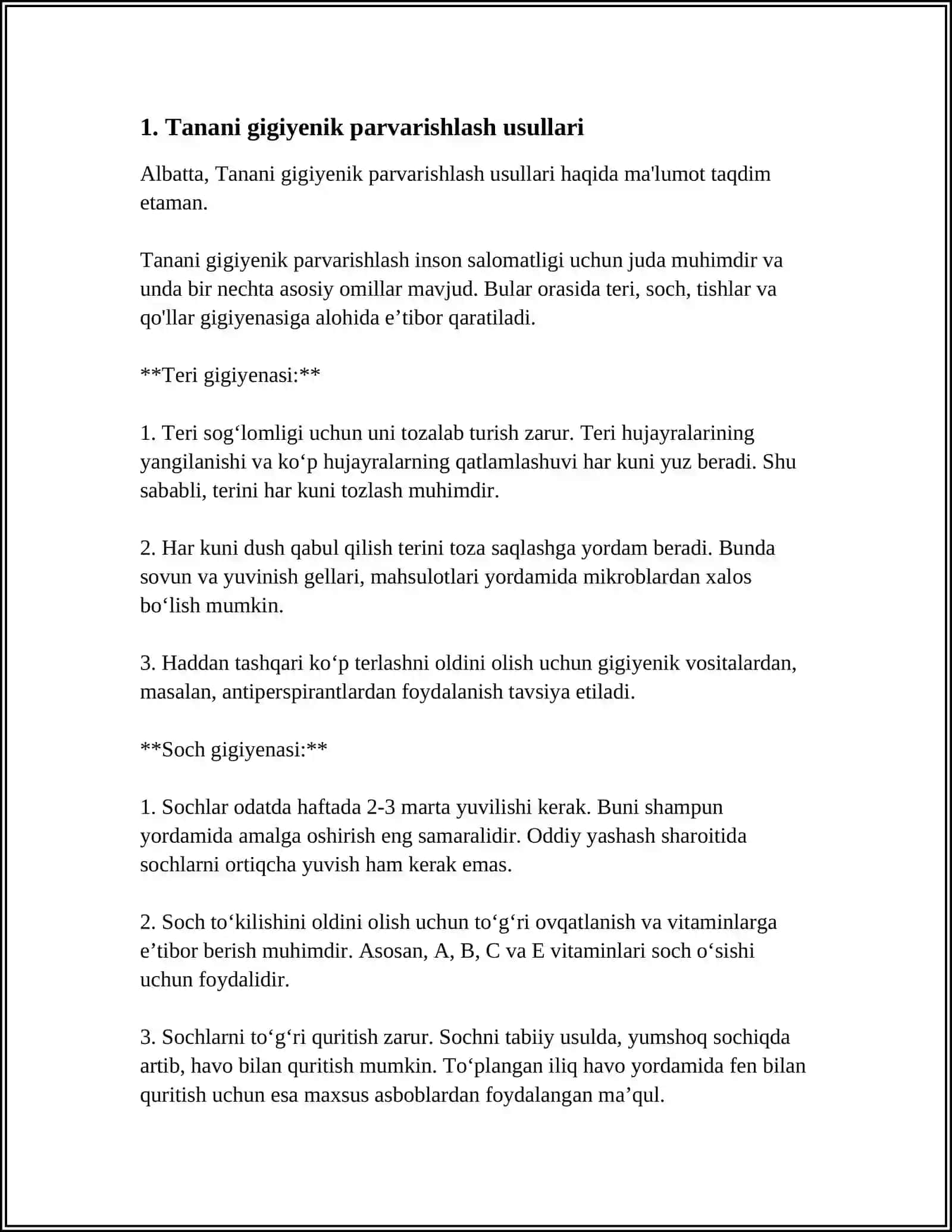 TANA BIOMEXANIKASI VA BEMOR HAVSIZLIGINI TAMINLASH BEMORNI SHAXSIY GIGENIYASI 3