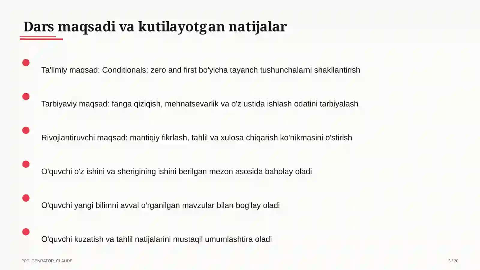 Conditionals: zero and first (8-sinf) 3