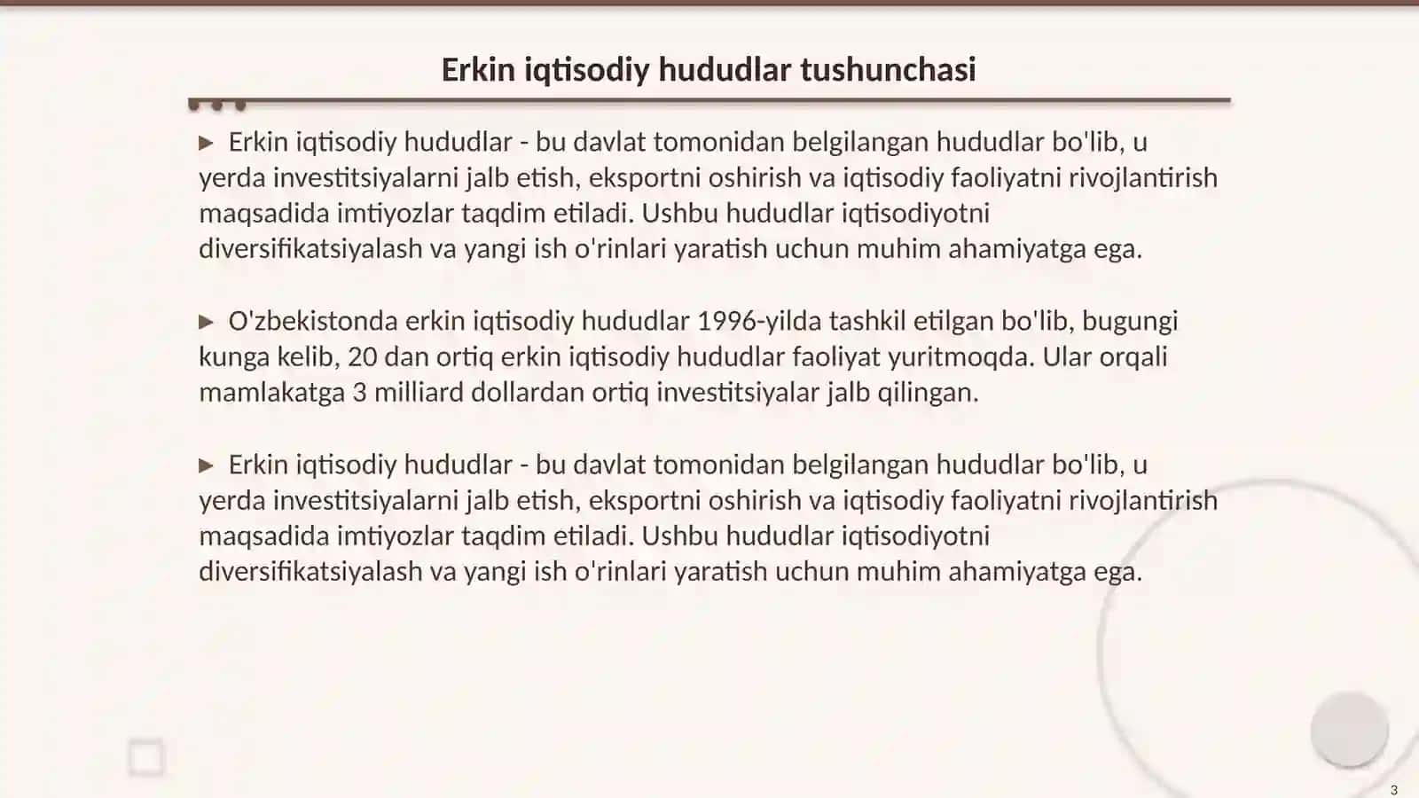Erkin iqtisodiy hududlarning investitsiyalarni jalb etishdagi ahamiyati 3