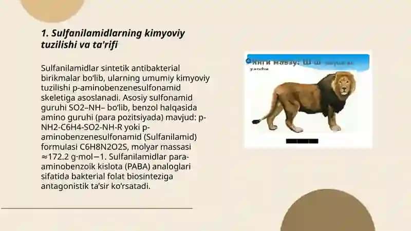 Sulfanilamid preparatlar farmagologiyasi 3