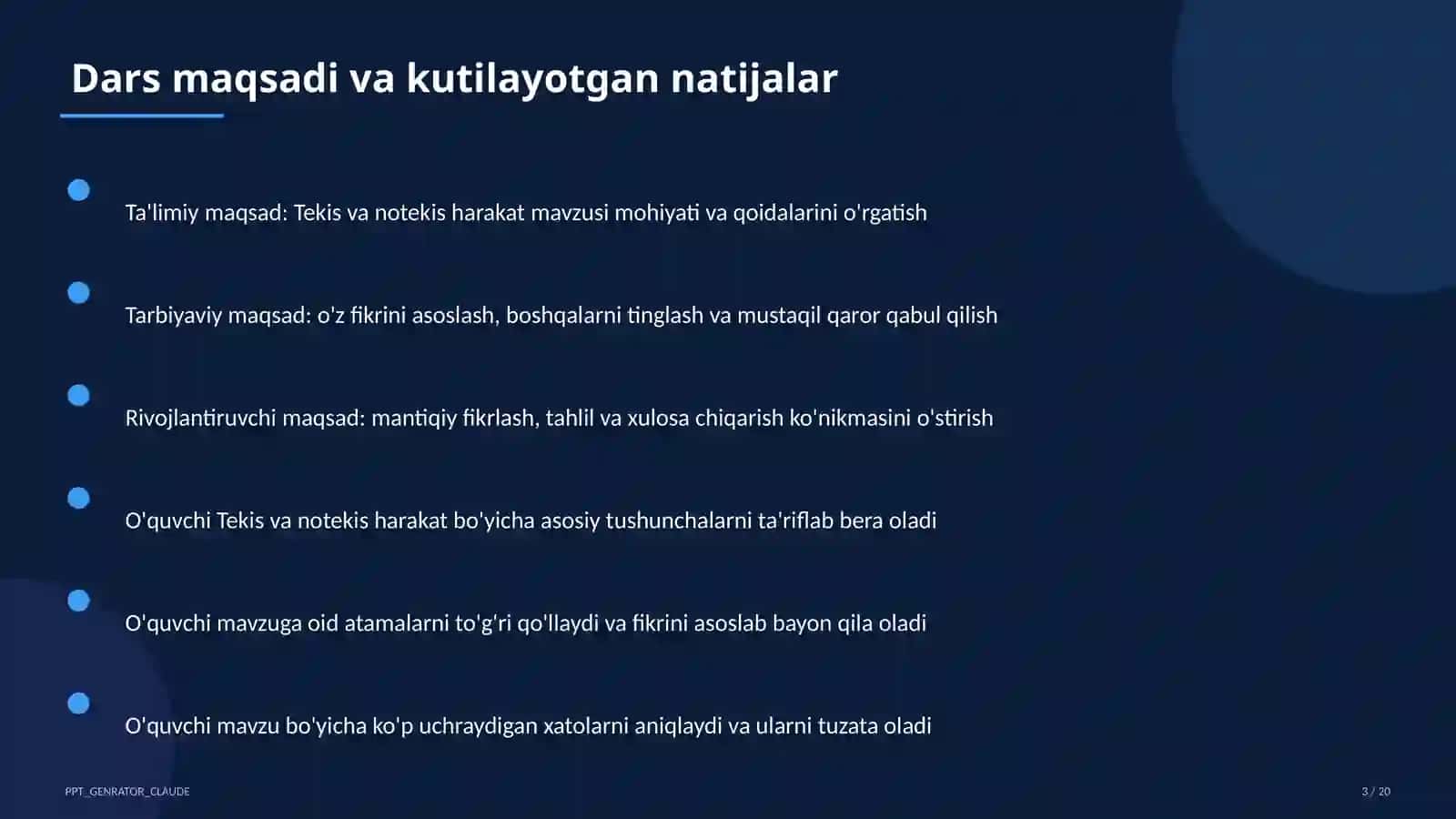 Tekis va notekis harakat (7-sinf) 3