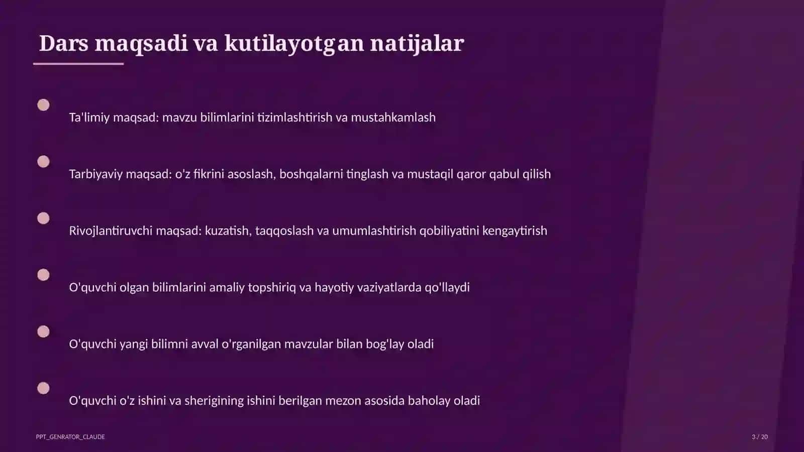 Sinf rahbarining yillik ish rejasi 3
