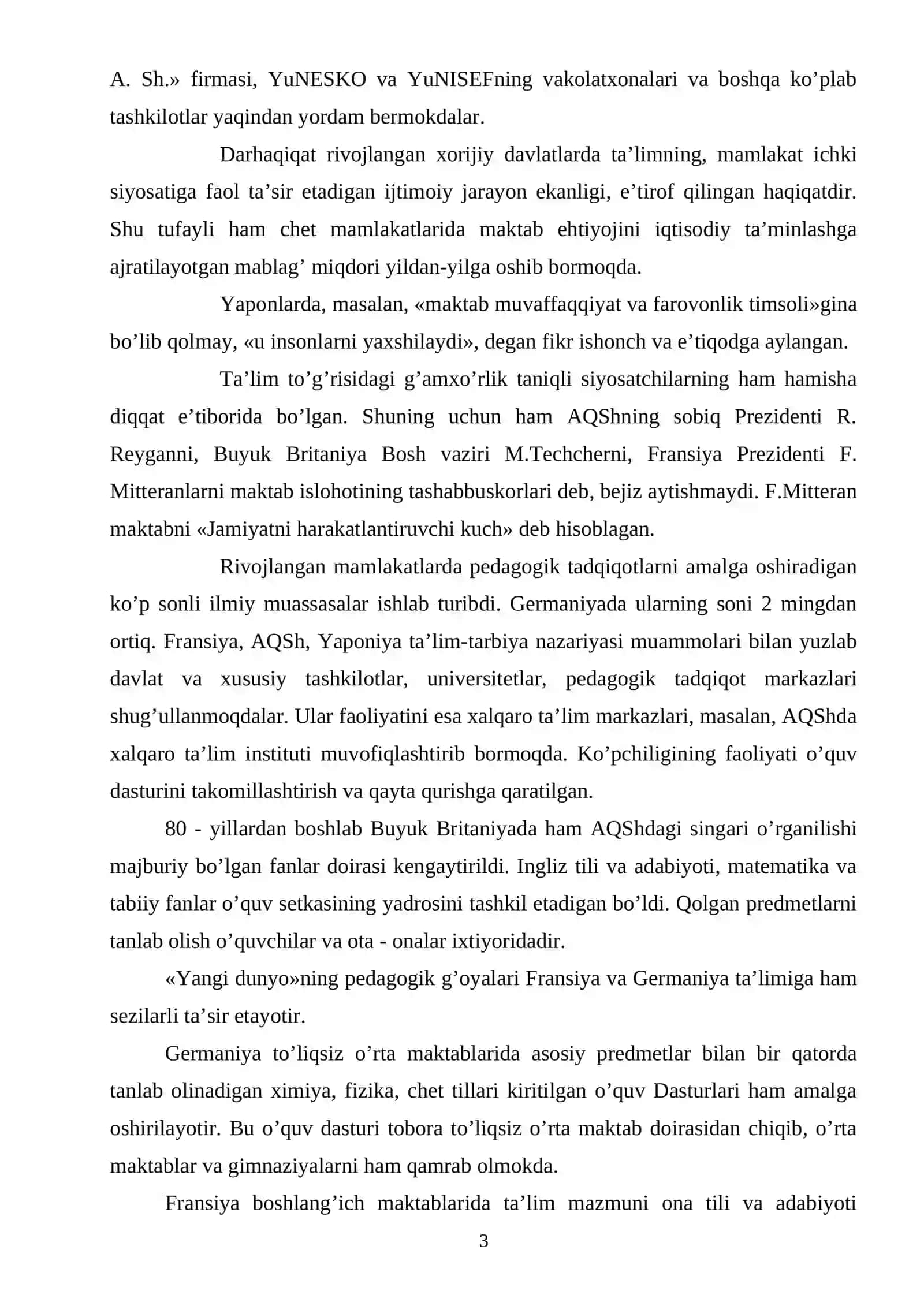 Rivojlangan mamlakatlarda mutahasislar tayyorlash 3