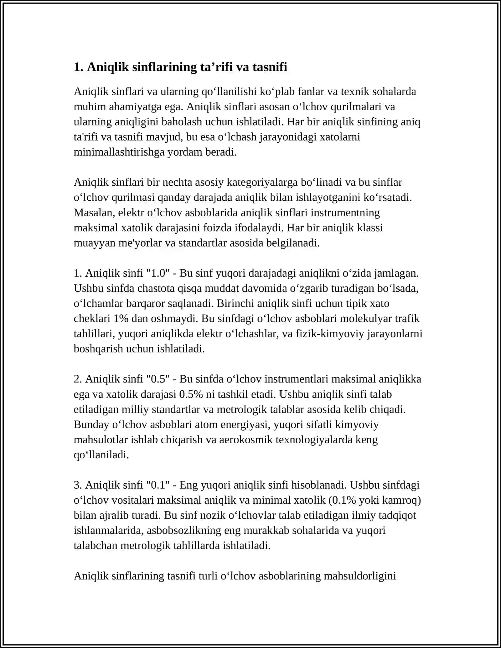 ANIQLIK SINFLARI VA ULARNING QOʻLLANISHI 3