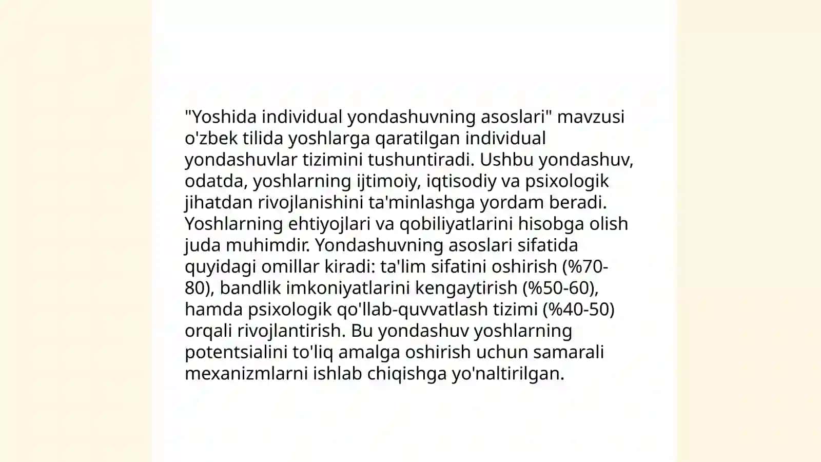 O`smirlik yoshida individual yondashuvning psixologik jihatlari. 3