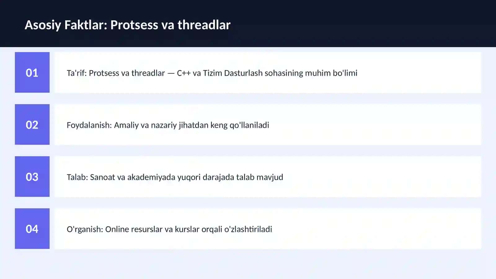 Protsess va threadlar 3