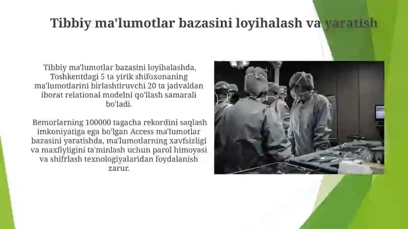 Tibbiyot axborot tizimlari MS Access dasturiy taʼminotidan foydalanish 3