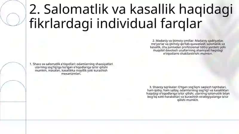 Salomatlik Va Kasallik Haqidagi Fikrlarning O'Ziga Hos Xususiyatlari 3