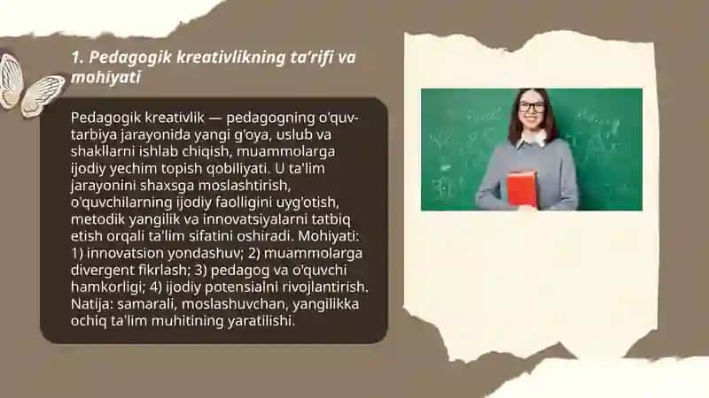 Pedagogik kreativlik va uning oʻziga xos jihatlari 3