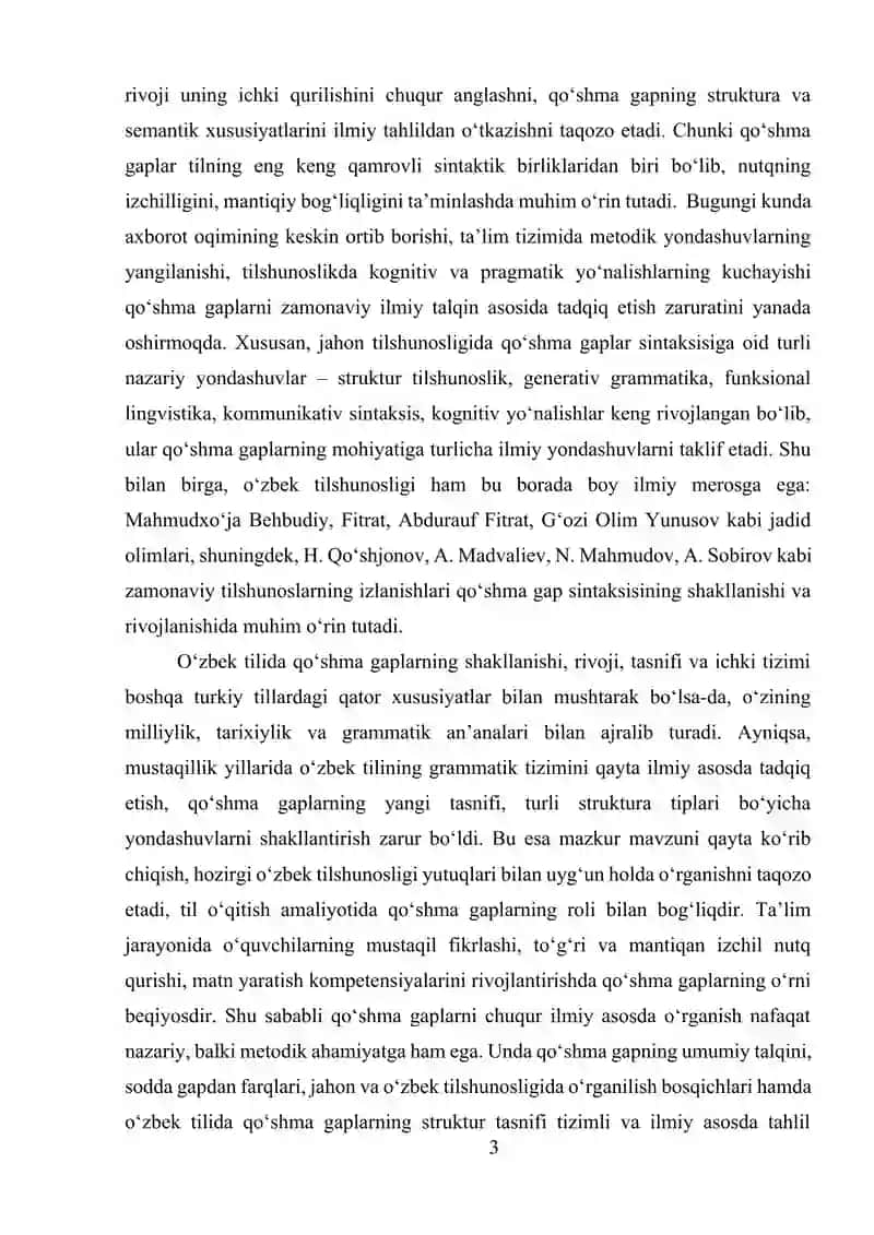 Qo'shma gaplar va tasnifi masalasi 3