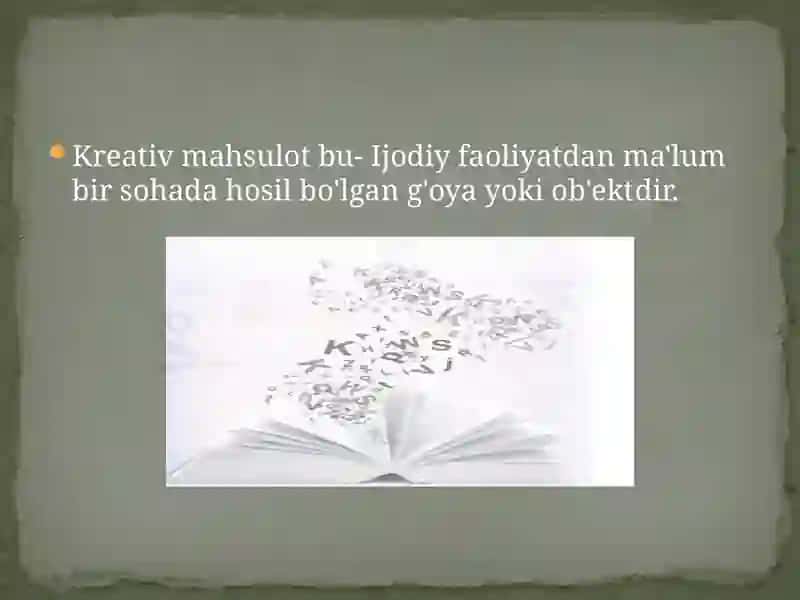 Kreativ mahsulot 3
