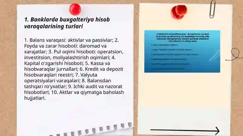 Banklarda buxgalteriya hisob varaqalari va ularni ochish tartibi 3