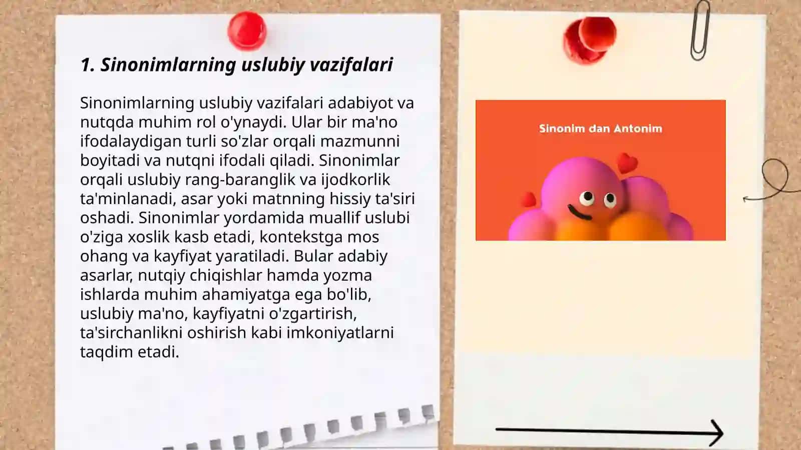 Sinonim, omonim, antonim va paronimlarning uslubiy vazifalari 3