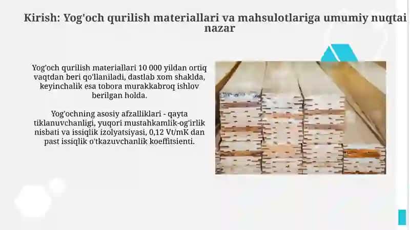 Yog'och qurilish materiallar va buyumlar 3