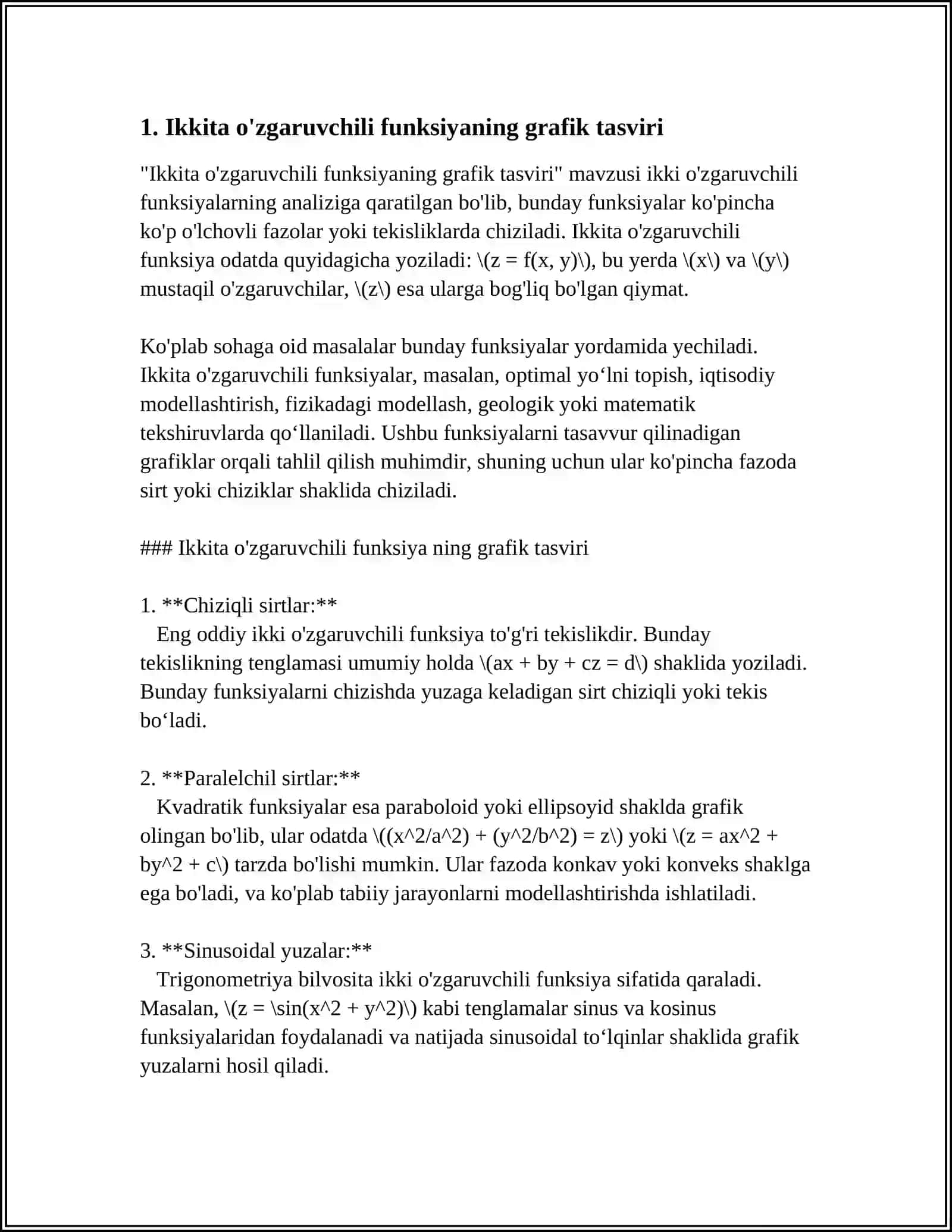 IKKI OʻZGARUVCH FUNKSIYANING QOLLANILISHI 3